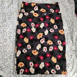 LuLaRoe Cassie Art Deco Retro Flowers Pencil Skirt S